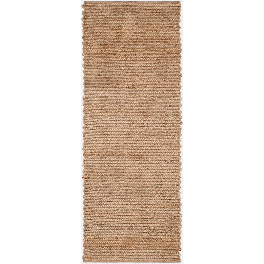 Natural Handmade Flat Woven Jute Runner Rug - 2'3" x 10'