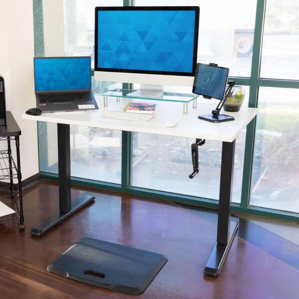 Mount It Hand Crank Standing Desk with 48 Tabletop White