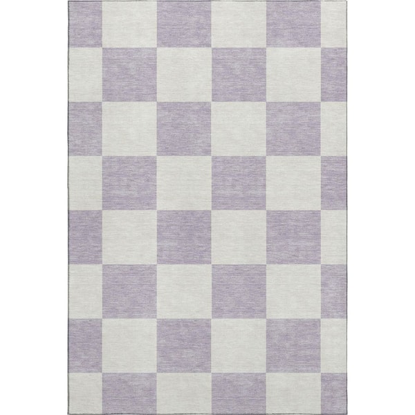 Mayfield Premium Machine Washable Abstract AMF2345 Lavender 9 ft. x 12 ft. Area Rug