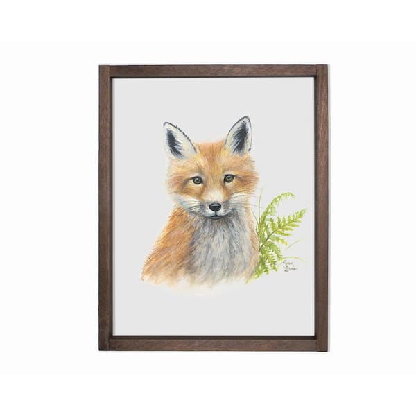 Unbranded Woodland Littles 2 Fox Farmhouse Decorative Sign 11 in. x 14 in.
