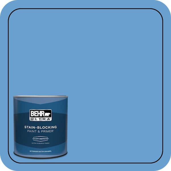 BEHR ULTRA 1 qt. #P520-4 Cornflower Extra Durable Satin Enamel Interior Paint & Primer