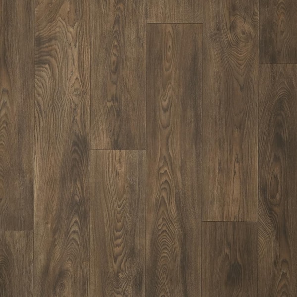 Take Home Sample - Berwick Brown Wood 10 MIL 6 in. x 9 in. Waterproof Vinyl Sheet Flooring