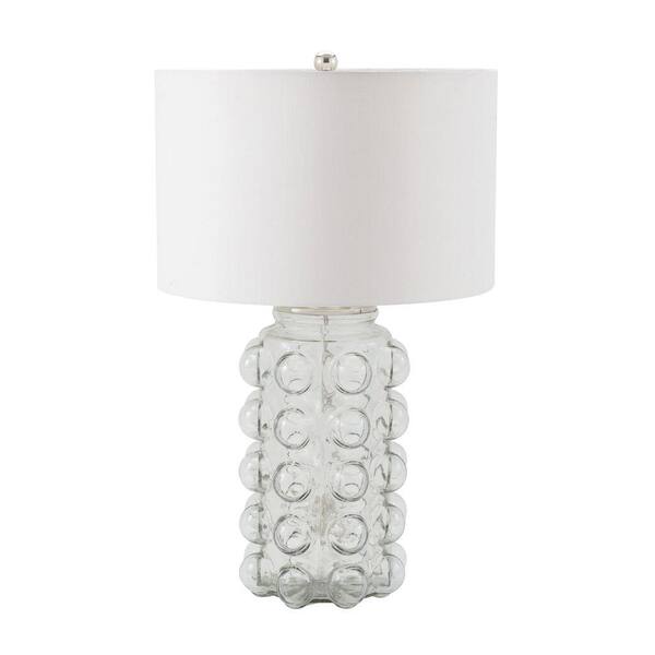 Titan Lighting Bubble 27 in. Clear Glass Table Lamp with Off White Shade