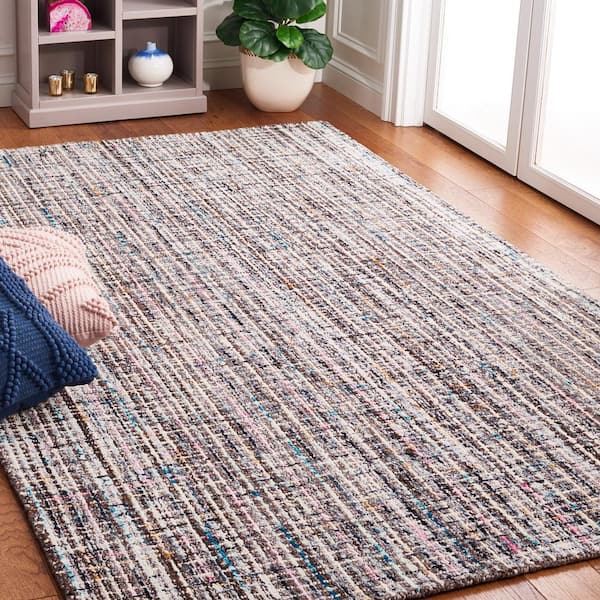 Abstract Gray/Brown 6 ft. x 9 ft. Modern Plaid Area Rug