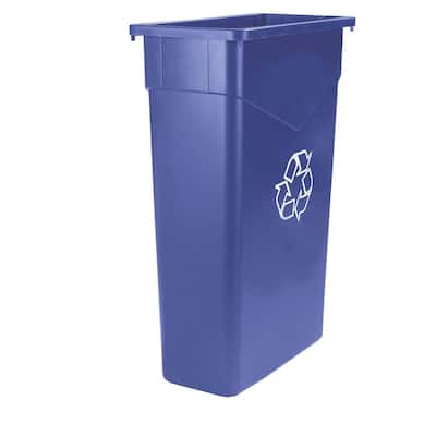 TrimLine 15 Gal. Blue Imprinted Recycling Waste Container (4-Pack)