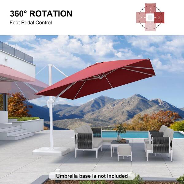 indian patio umbrella Large Parasol – Handcrafted Banjara Knoll® Outdoor Furniture - Current Model Compatibility_RadRover 6 Plus Step-Thru Color:Gary with LED Light, No Base