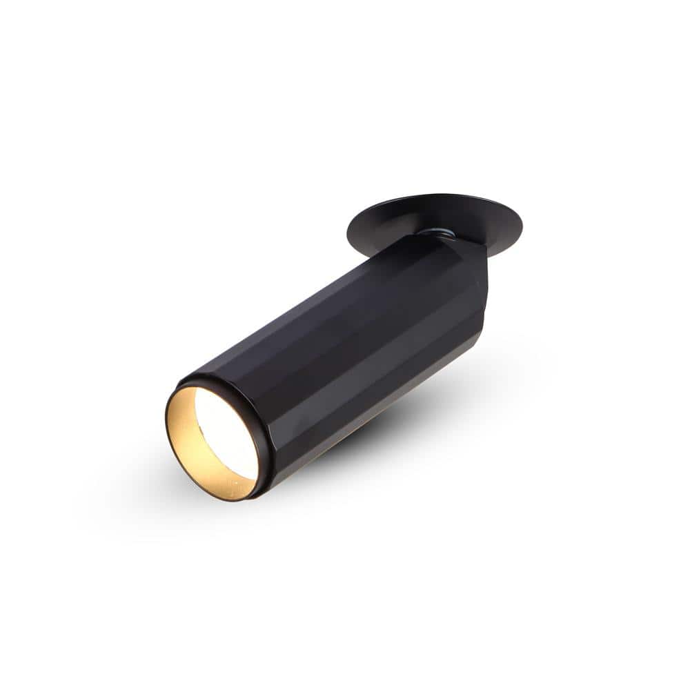 Orbit Series Black Aluminum LED Adjustable Flush Spotlight