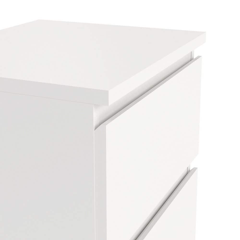 Aurora White 2-Drawer Engineered Wood Nightstand