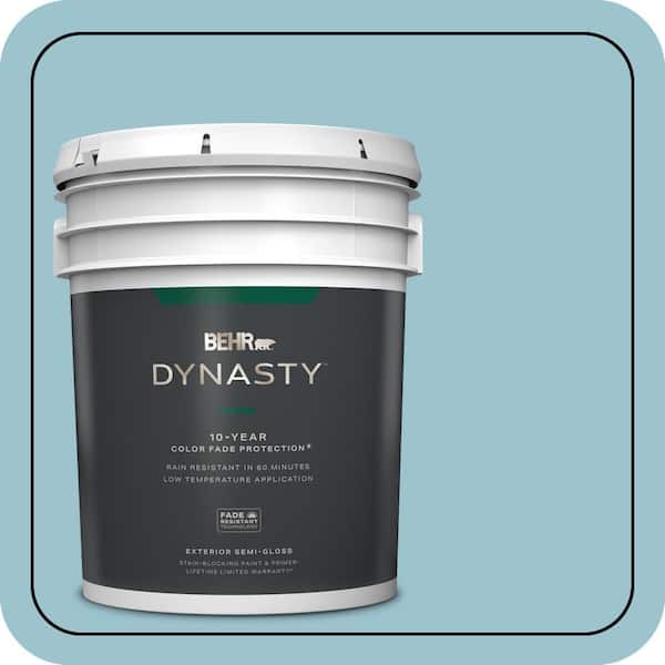 BEHR DYNASTY 5 gal. #ICC-99 Alluring Blue Semi-Gloss Enamel Exterior Stain-Blocking Paint & Primer