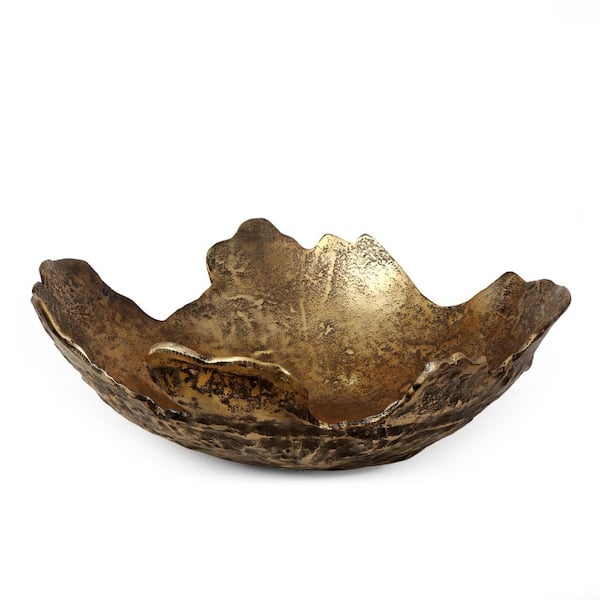 Noble House Ivey Antique Brass Aluminum Decorative Bowl