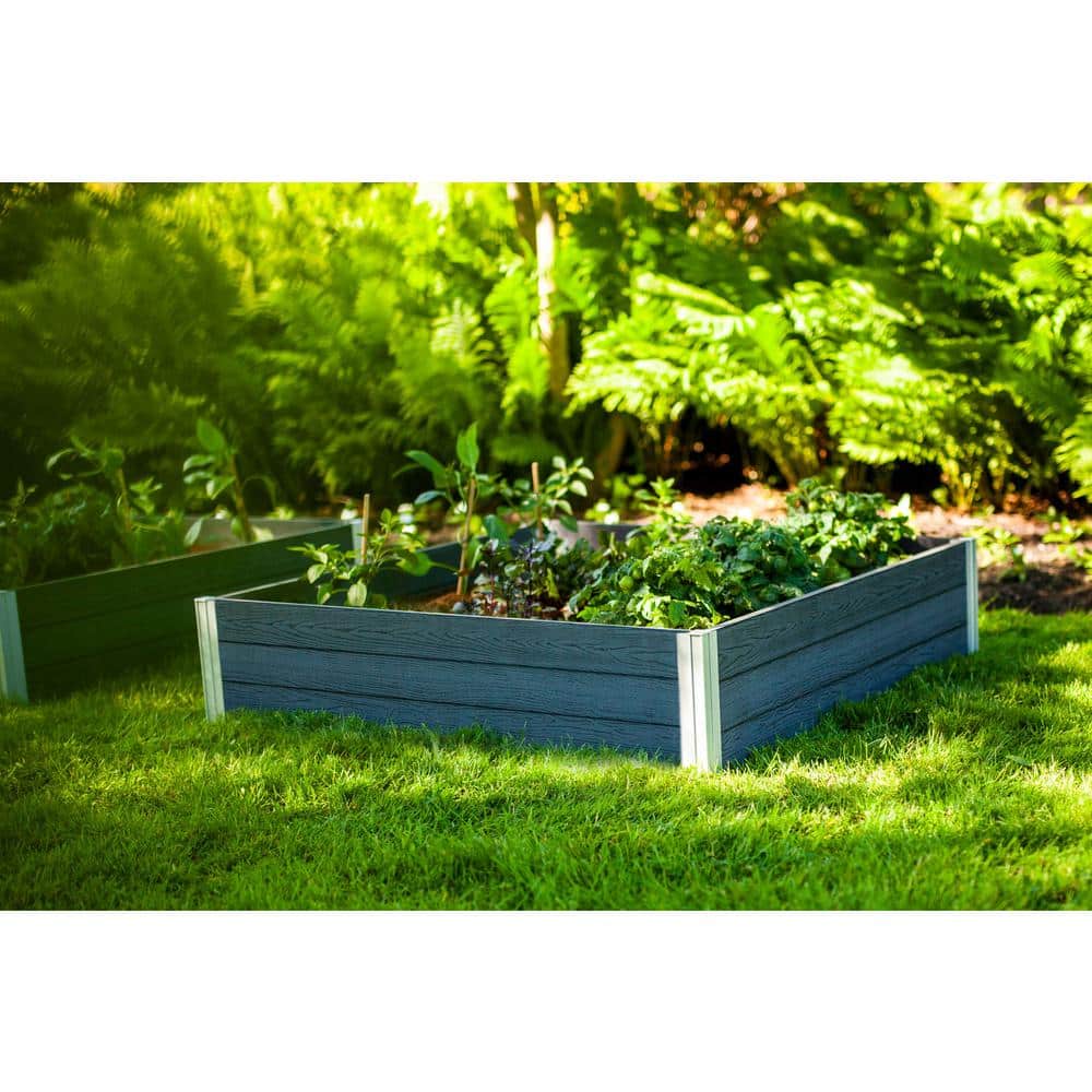 Urbana Slate Gray Vinyl Raised Garden Bed, 48" x 48"