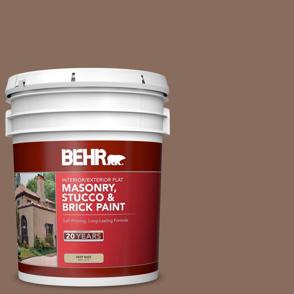 5 gal. #N190-6 Nut Brown Flat Interior/Exterior Masonry, Stucco and Brick P