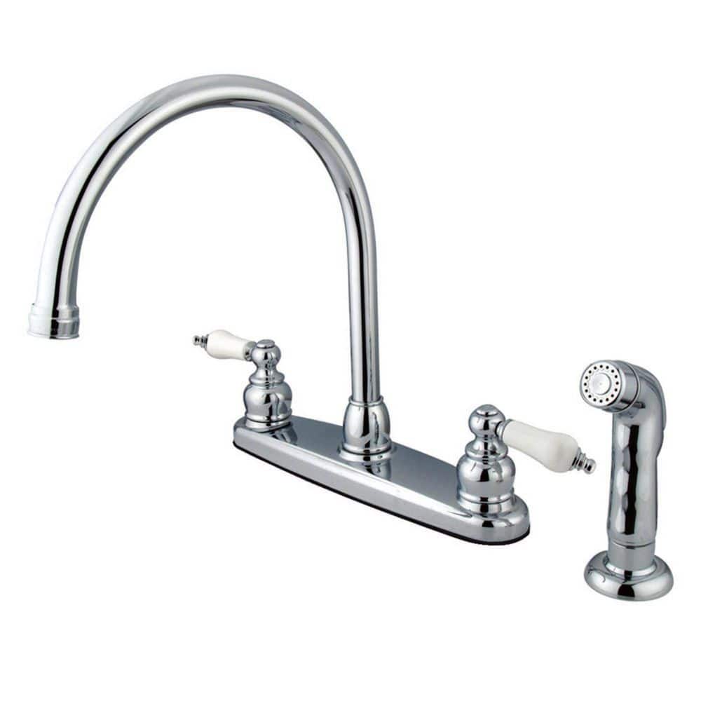Vintage 2-Handle Deck Mount Centerset Kitchen Faucets with Side Sprayer in Polished Chrome price history on PriceWatchPro