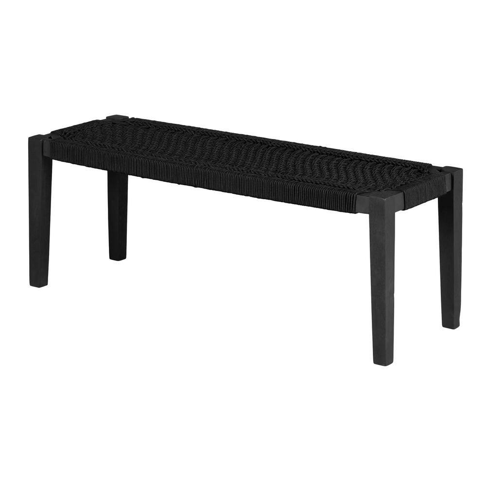 Hoya Pure Black Dining Bench 47.25, Whitout back 47.25 in.