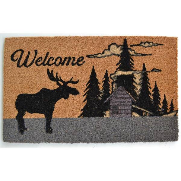 HomeRoots Multi-Colored 30 in. x 18 in. Coir Non-Slip Indoor/Outdoor Door Mat