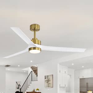 Triplex 60 in. Indoor Gold Integrated LED Ceiling Fans with Light and Remote Control