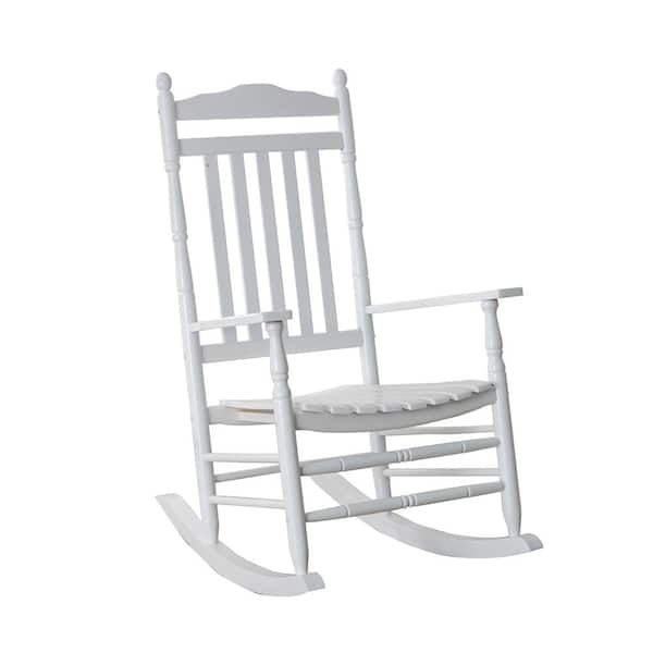 BplusZ White Wood Outdoor Rocking Chair Porch Rocker Traditional Indoor