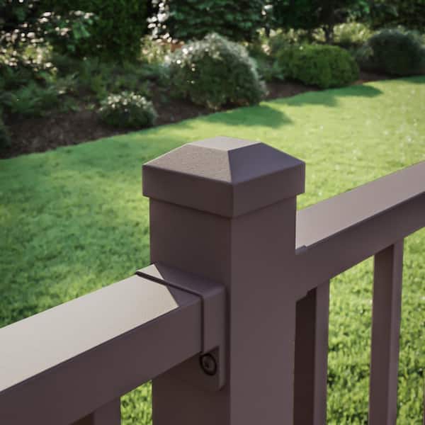 2-1/2 in. x 2-1/2 in. Weathered Brown Aluminum Post Cap