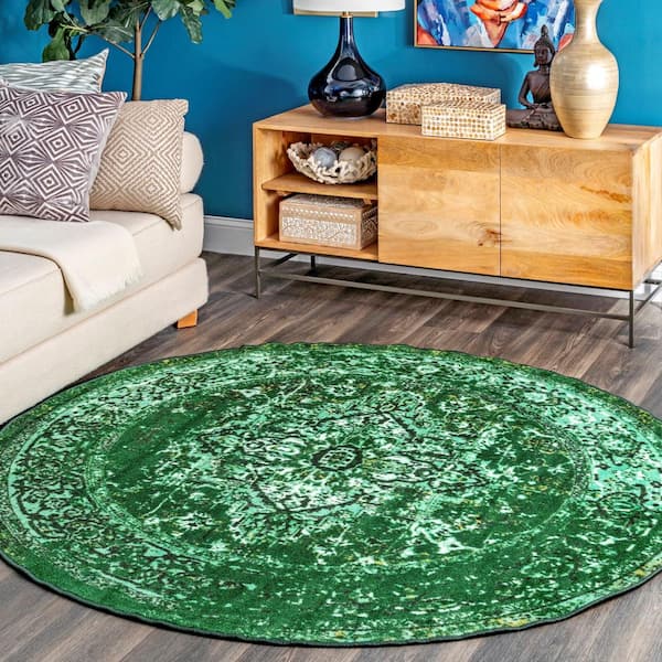 Reiko Vintage Persian Green 6 ft. Round Rug