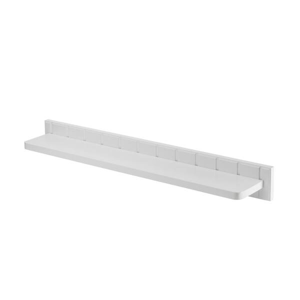 Maine 4.92 in. L x 3.15 in. H x 23.62 in. W Wall-Mounted Opaque Glass Bathroom Shelf in White Maine 4.92 in. L x 3.15 in. H x 23.62 in. W Wall-Mounted Opaque Glass Bathroom Shelf in White
