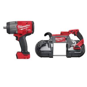 M18 FUEL 18-Volt Lithium-Ion Brushless Cordless 1/2 in. Impact Wrench with Friction Ring w/Deep Cut Band Saw