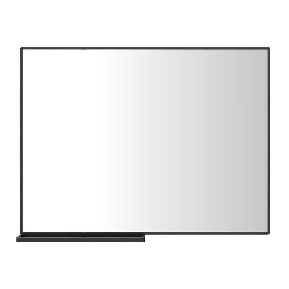 40 in. W x 30 in. H Rectangular Framed Wall Bathroom Vanity Mirror in Black