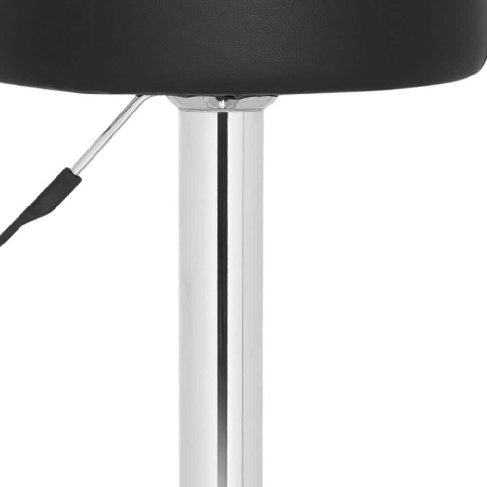 Adjustable Black Metal Swivel Backless Bar Stool
