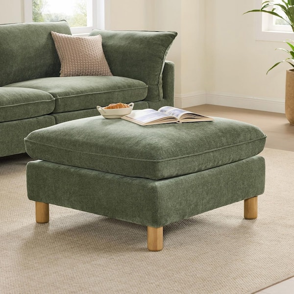 Wesley Green Armless Fabric 34.6 in. Ottoman Modern Modular Rectangle Sofa for Living Room