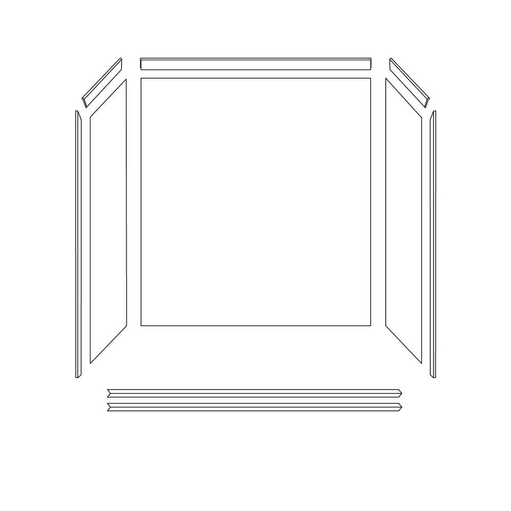Royale 60" x 36" x 80" Creme Travertine Glue Up Alcove Shower Wall Surround