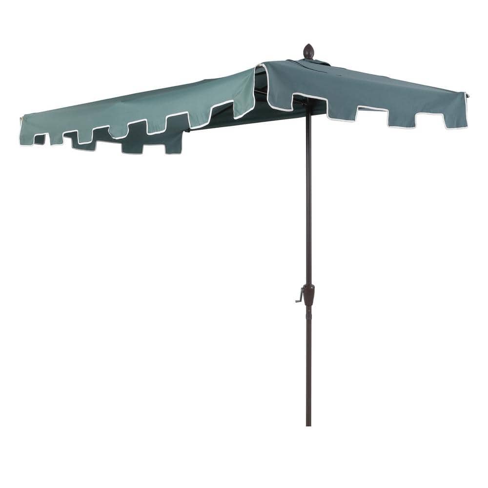 Sidney 9 ft. Green Aluminum MidCentury Patio Umbrella with Crank