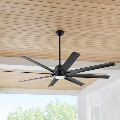 Kensgrove 72 in. LED Matte Black Ceiling Fan with Light and Remote Control works with Google and Alexa