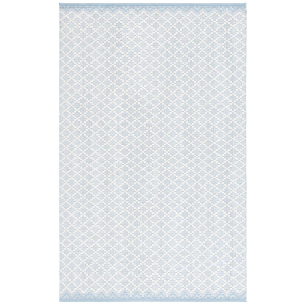 Vermont 4 ft. x 6 ft. Light Blue/Ivory Modern Diamond Area Rug
