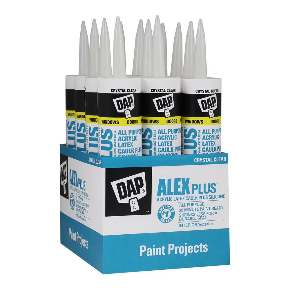 UPC 070798184022 product image for DAP Alex Plus 10.1 oz. Clear Acrylic Latex Caulk Plus Silicone (12-Pack), Crysta | upcitemdb.com