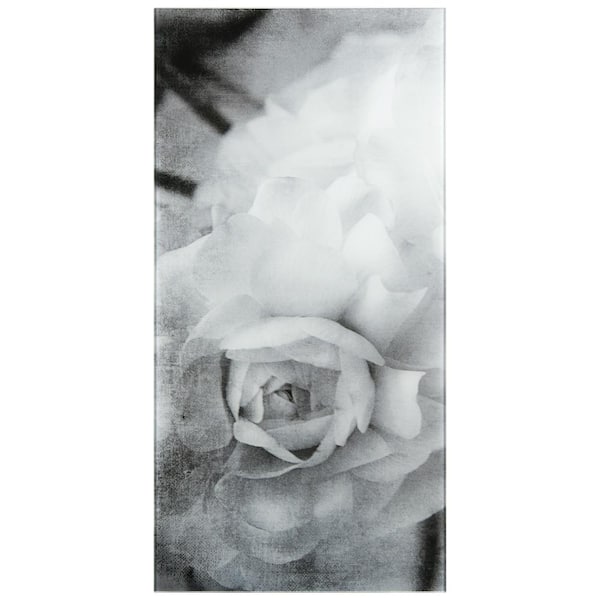 Empire Art Direct "Dark Ranunculus I A" Frameless Free Floating Reverse Printed Tempered Art Glass Wall Art, 72 in. x 36 in.