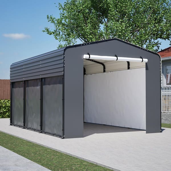 10 ft. W x 15 ft. D x 8.4 ft. H Galvanized Steel Carport Car Canopy and Shelter