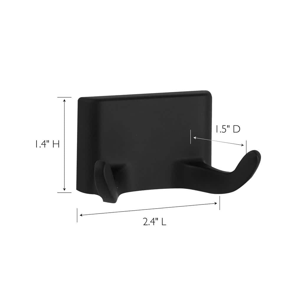 Matte Black Double Robe Hook with Aluminum and Zinc