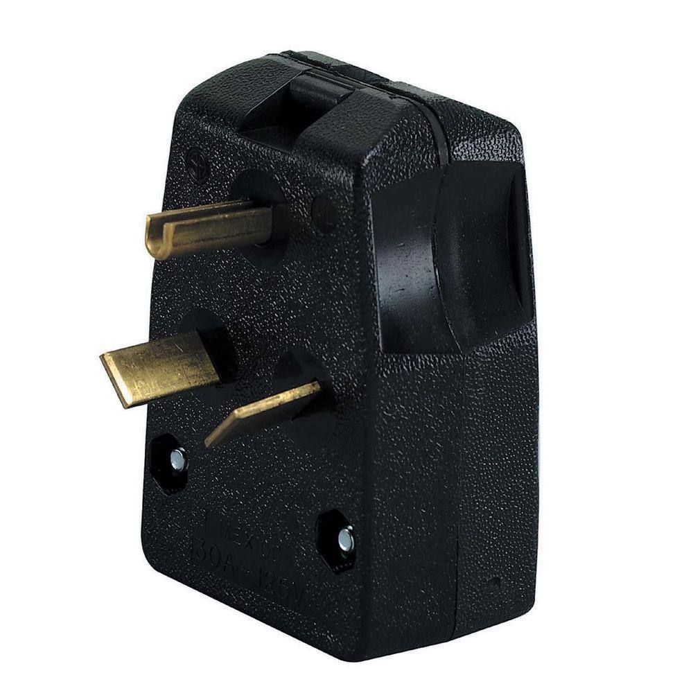 3 Pin Rubber Black Mains Electrical 250V 10 Amp Inline In-Line Connector Durable