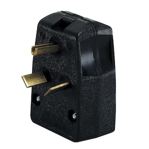 30 Amp/50 Amp 3-Pole Angle Plug NEMA 10-30P/10-50P, Black