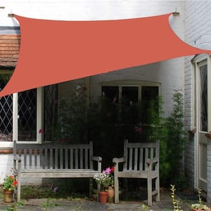 8 ft. x 12 ft. 185 GSM Rust Red Rectangle UV Block Sun Shade Sail for Yard and Swimming Pool etc.