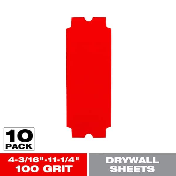 DIABLO 4-3/16 in. x 11-1/4 in. 100 Grit Medium Drywall Sanding Sheet (10-Pack)