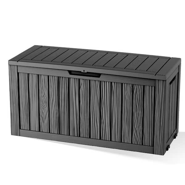 75 Gal. Waterproof Outdoor Resin Storage Deck Box, Large Lockable Capacity, Versatile Deck Outdoor Storage Bench