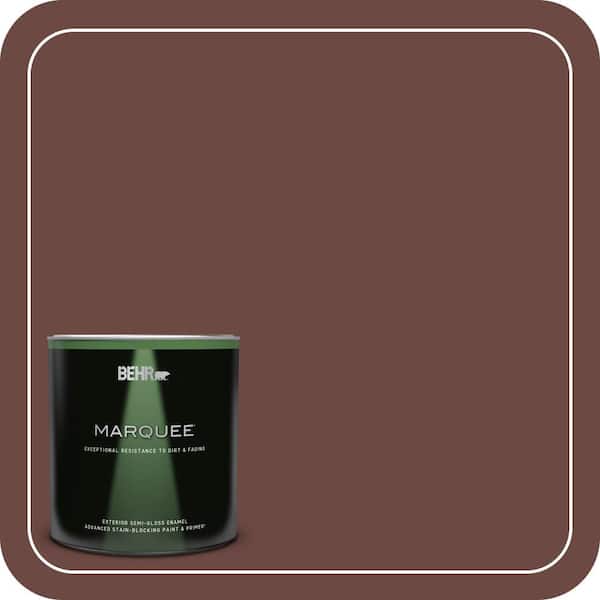 BEHR MARQUEE 1 qt. #190F-7 Mayan Red Semi-Gloss Enamel Exterior Paint & Primer