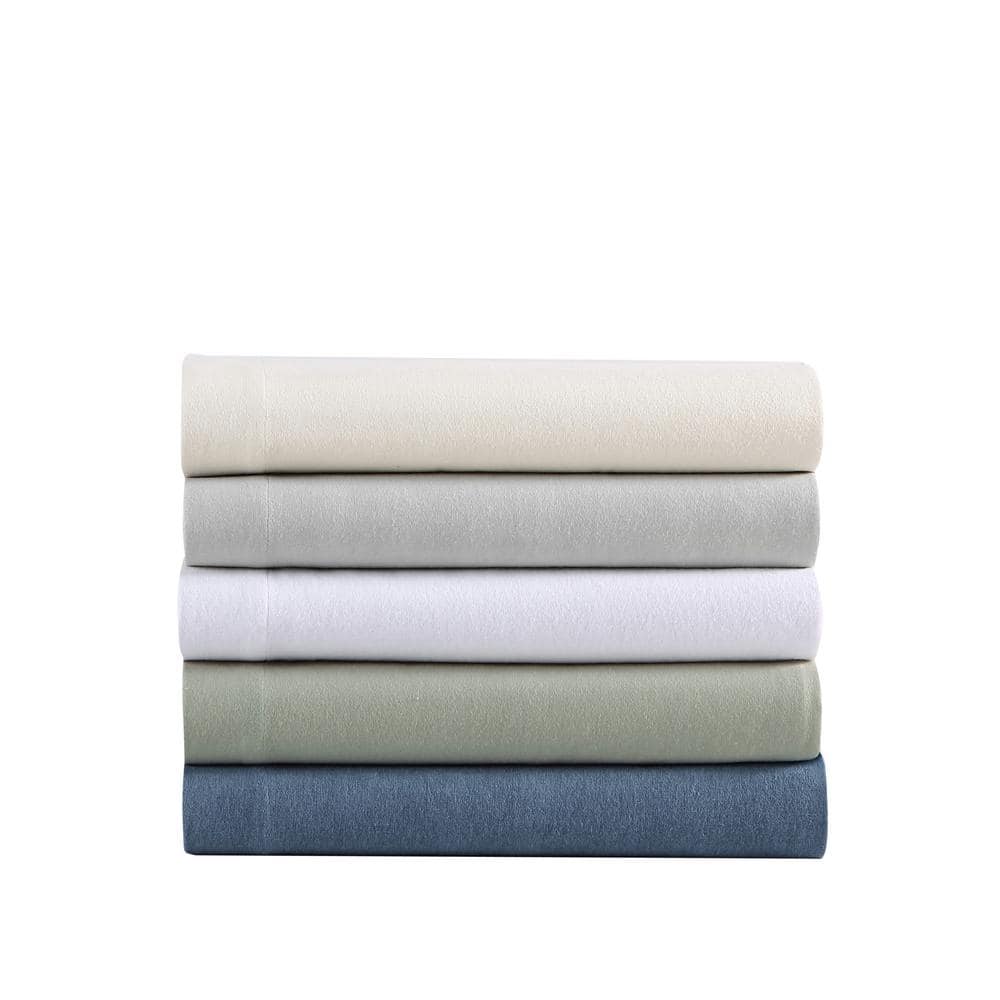 Green Cotton Flannel Full Sheet Set with Deep Pockets