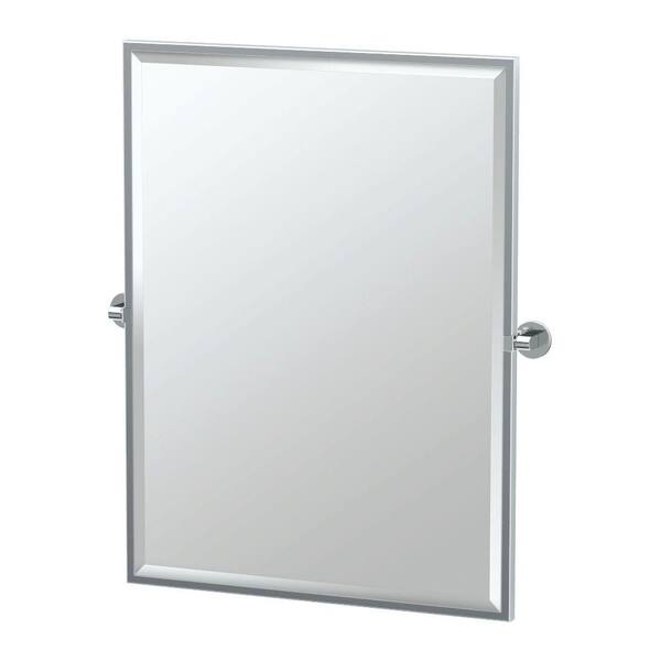 Gatco Zone 25 in. W x 33 in. H Framed Rectangular Bathroom Vanity Mirror in Chrome