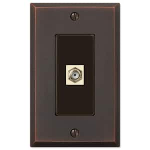 Manhattan 1 Gang Coax Metal Wall Plate - Aged Bronze