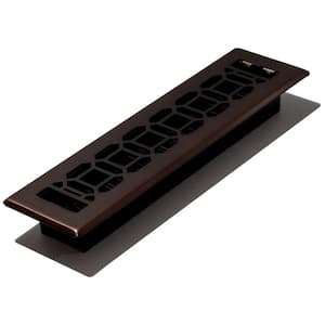 2 in. x 12 in. New Gothic Floor Register, Plated Rubbed Bronze