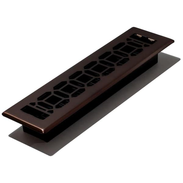 Decor Grates 2 in. x 12 in. New Gothic Floor Register, Plated Rubbed Bronze