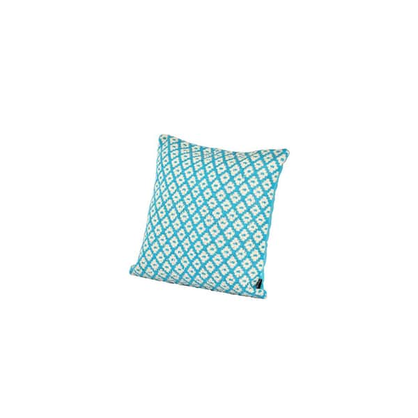 SPITIKO HOMES Aqua 100% cotton Polyester Filled handloom cushion 20"X20"