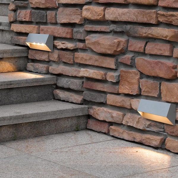 4-Light Marine Grey Outdoor Integrated LED Wall Lantern Sconce