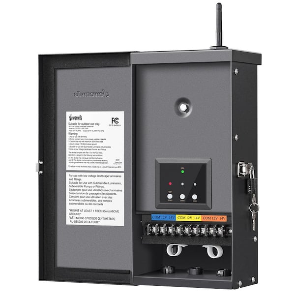 300 Wattage Wi-Fi Low Voltage Metal Landscape Lighting Transformer with 3-Zones for Outdoor Lights, FCC Listed